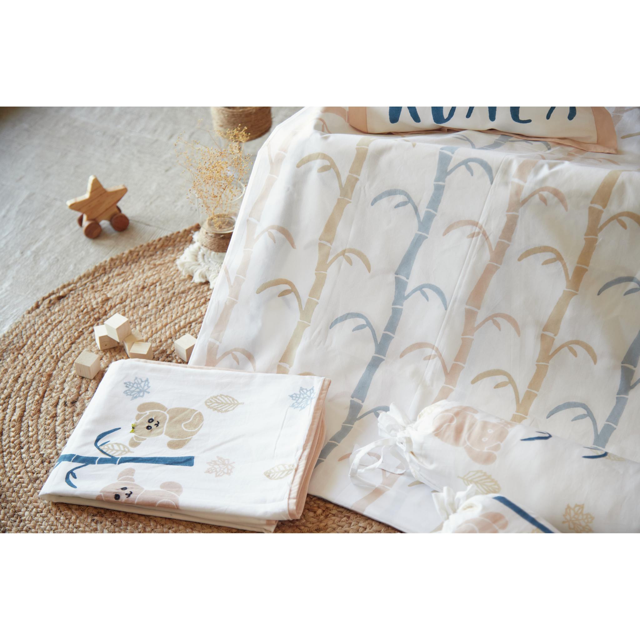 Masaya Pure Cotton Cot Bedding Set with Dohar - Koala Beige - MSY - CSBD - 002F - Beige