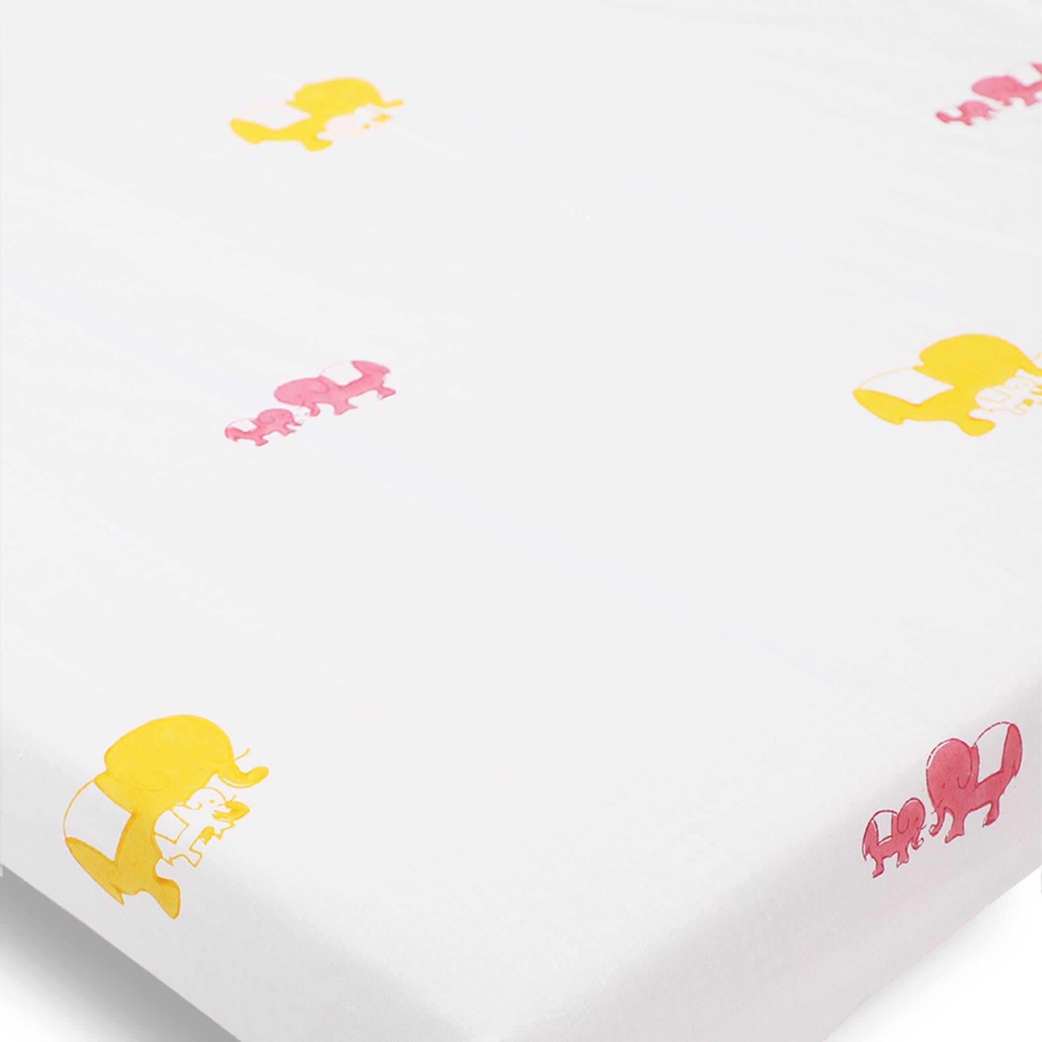 Masaya Pure Cotton Cot Sheet Elle - Pink - MSY - CSS - 007B - Pink