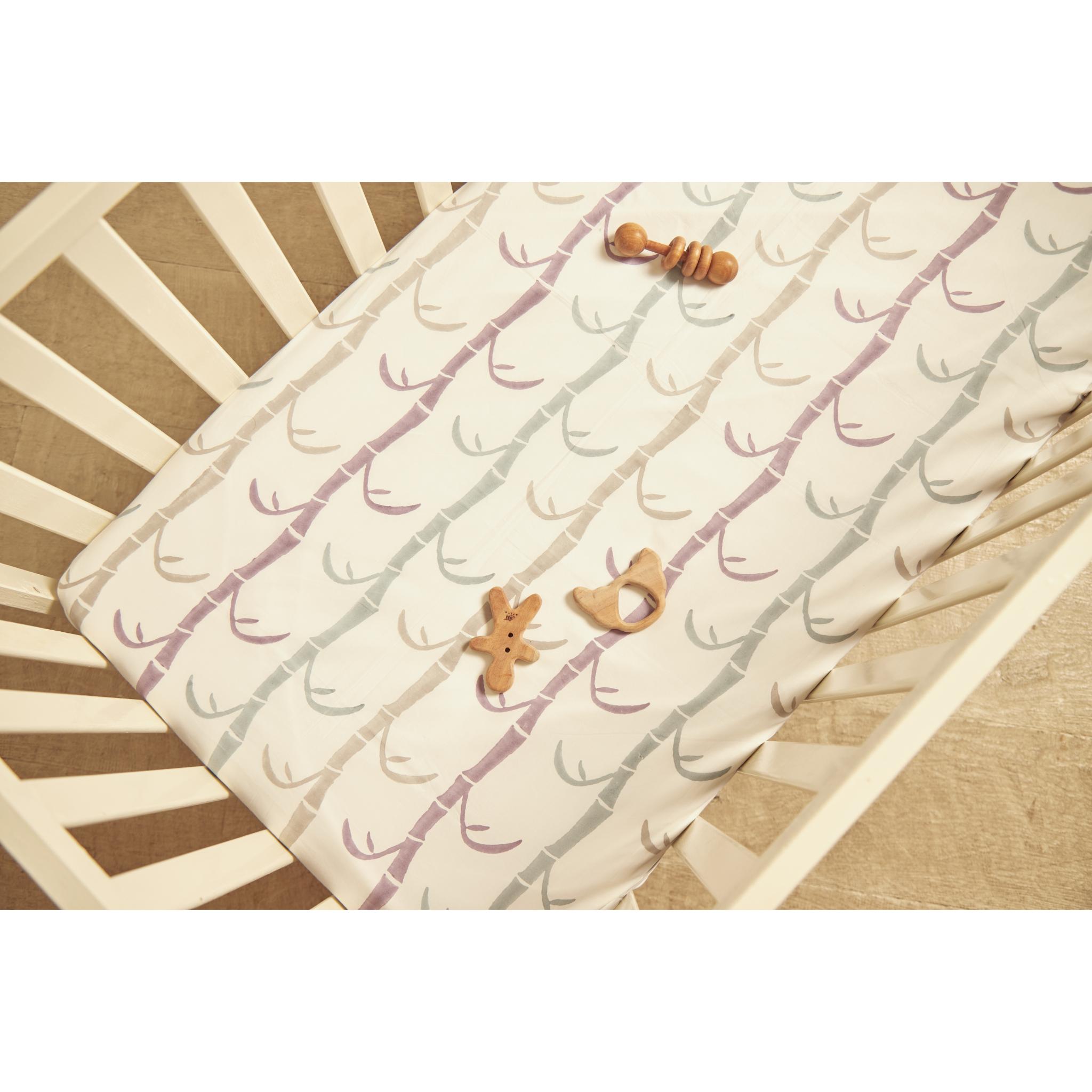Masaya Pure Cotton Cot Sheet Koala - Purple - Baby Bedding Set