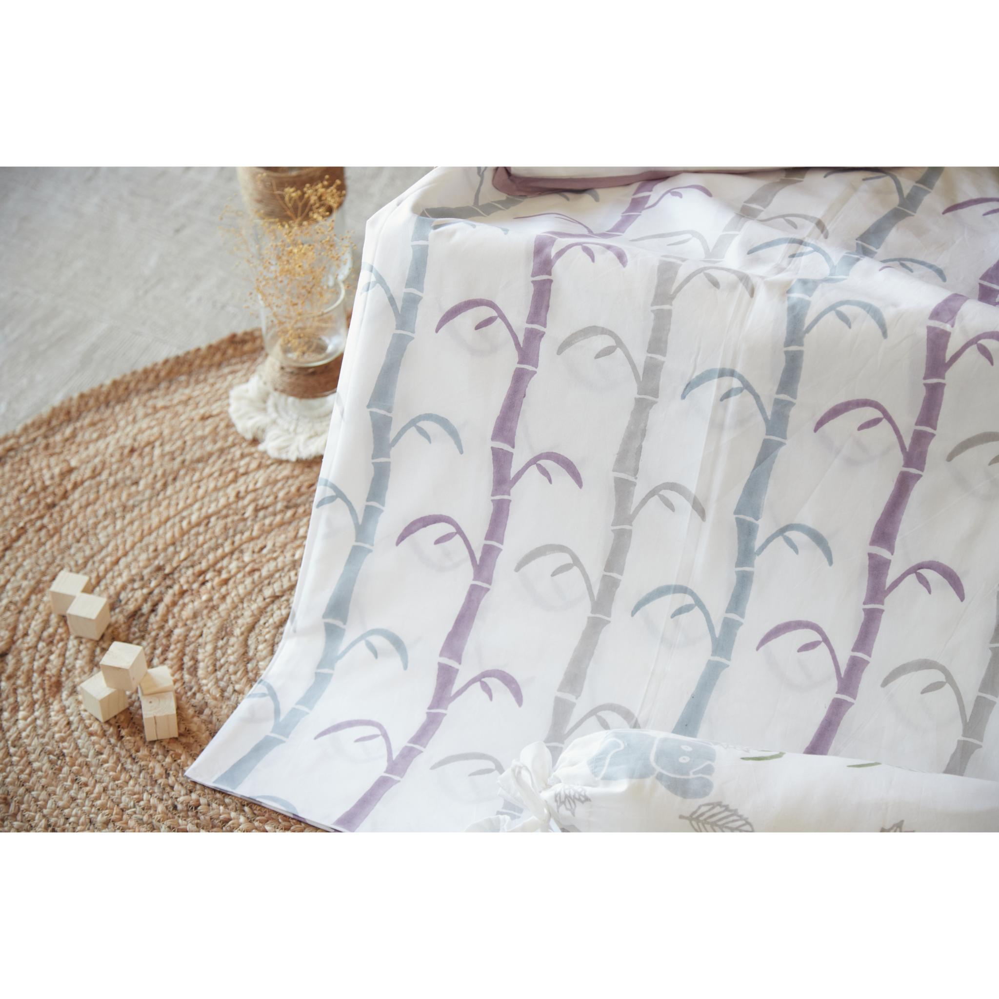 Masaya Pure Cotton Cot Sheet Koala - Purple - Baby Bedding Set