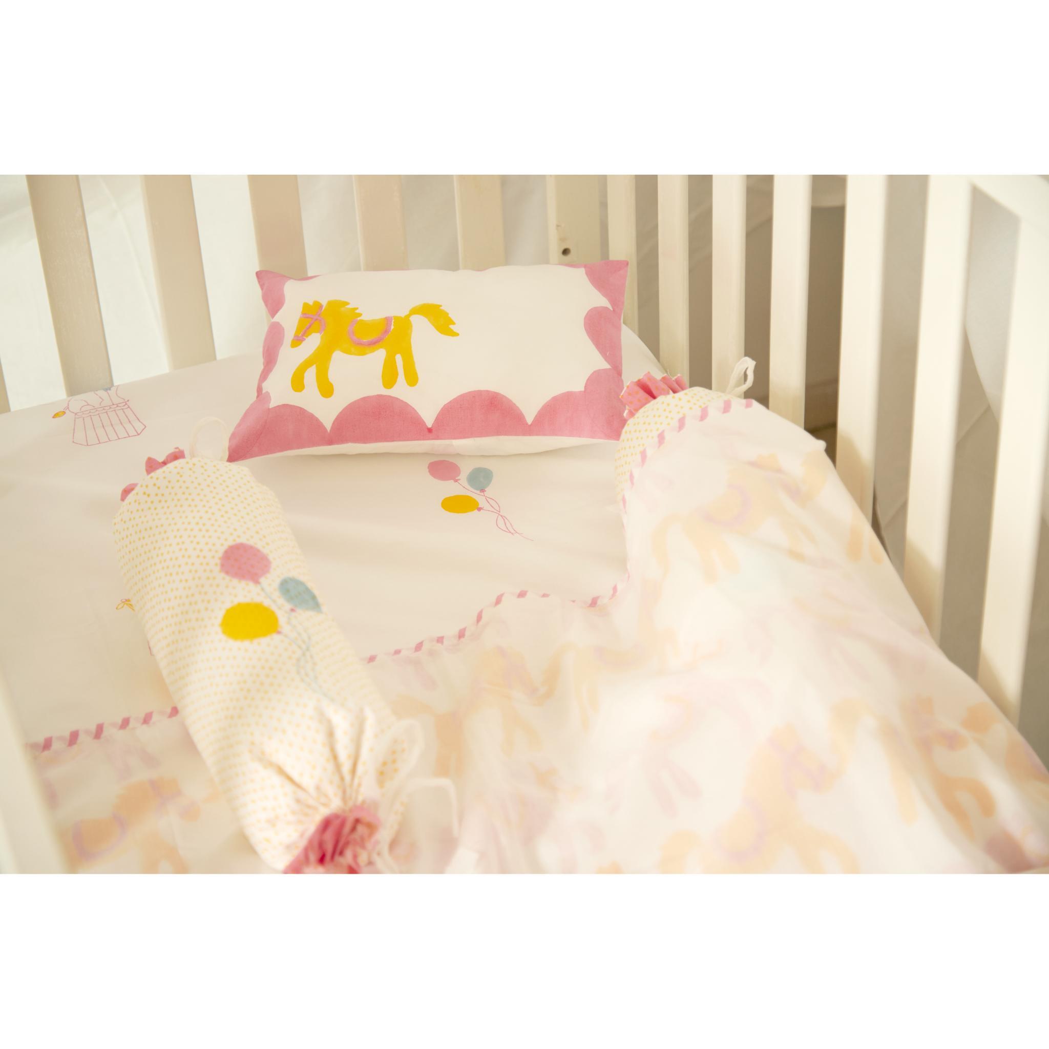 Masaya Pure Cotton Pillow & Bolster Set Circus - Pink - MSY - CPB - 009E - Pink