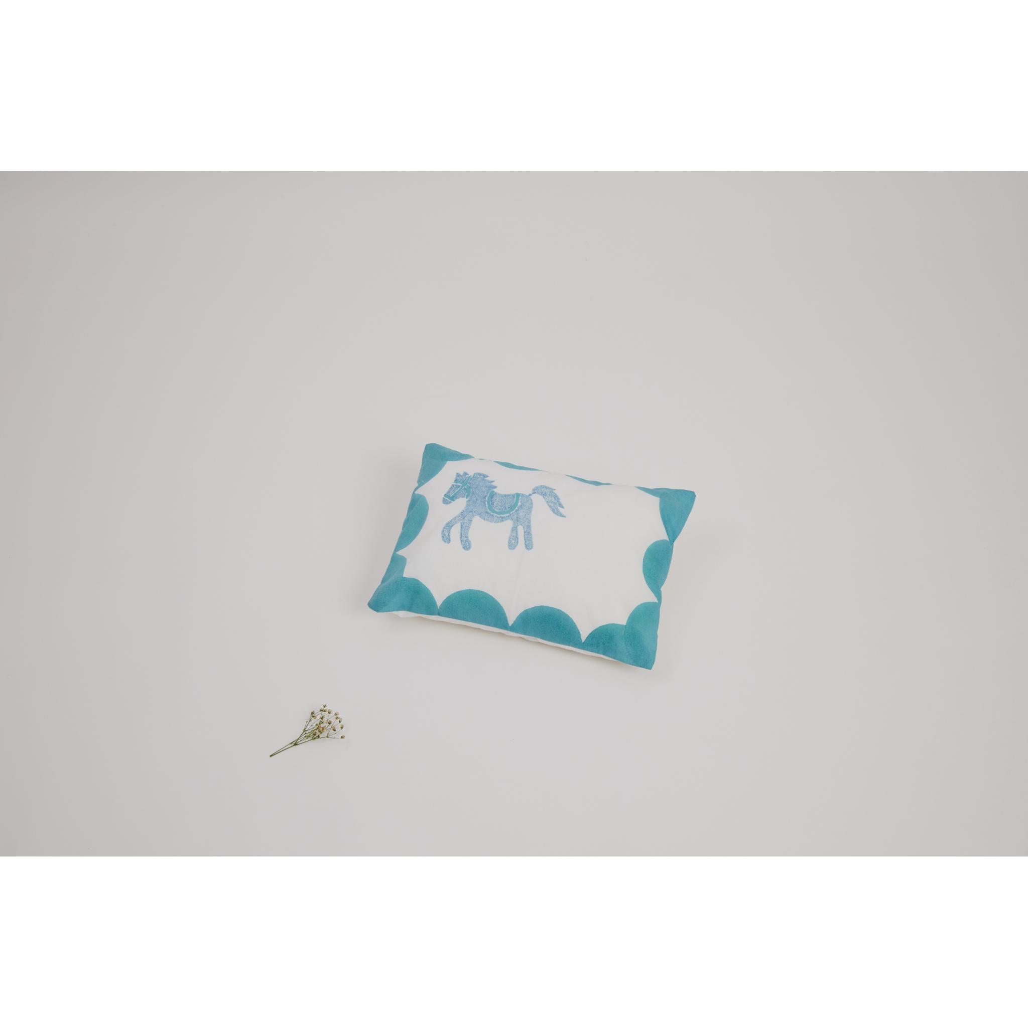 Masaya Pure Cotton Pillow & Bolster Set Circus - Teal - MSY - CPB - 009E - Teal