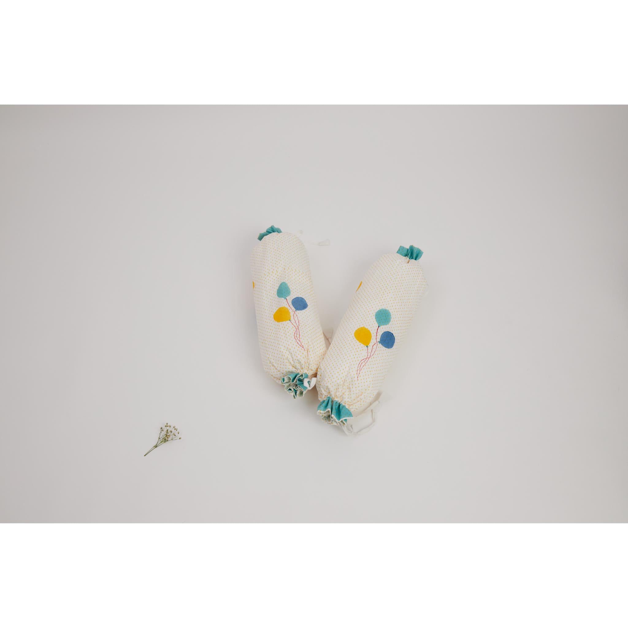 Masaya Pure Cotton Pillow & Bolster Set Circus - Teal - MSY - CPB - 009E - Teal