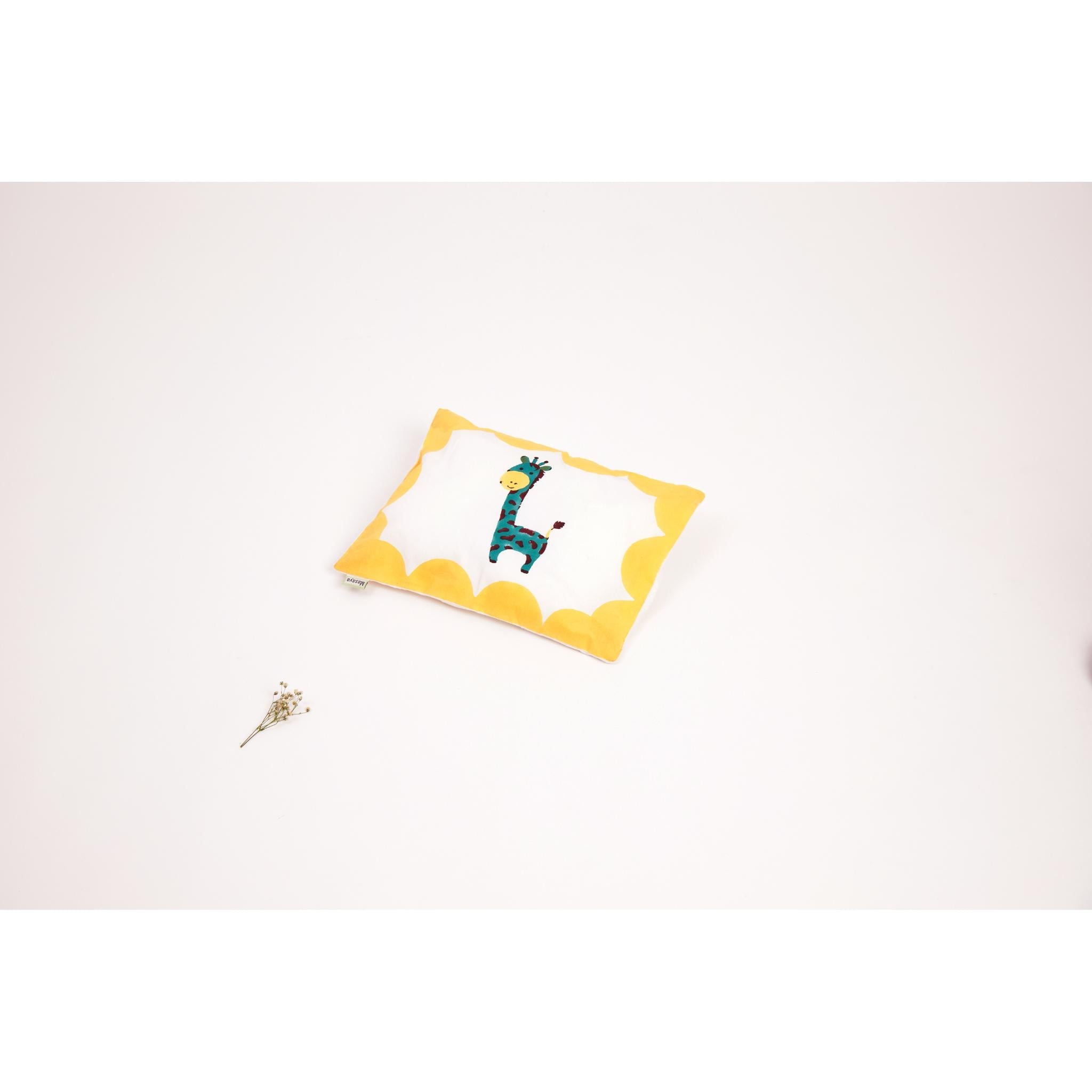 Masaya Pure Cotton Pillow & Bolster Set Giraffe - Teal - MSY - CPB - 009A - YellowTri