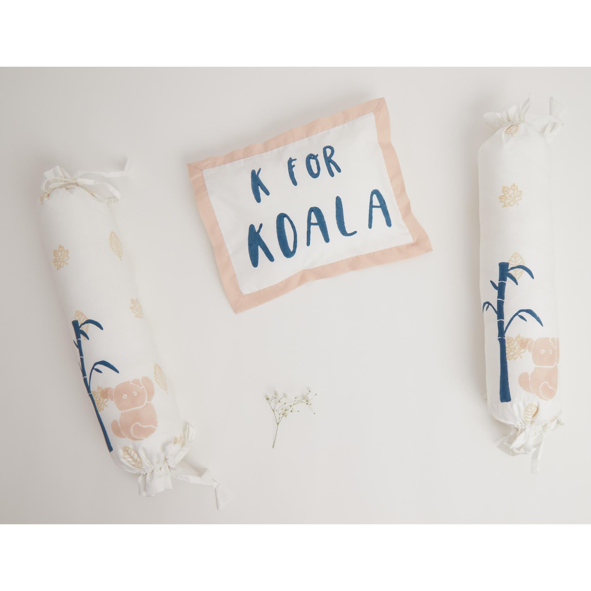 Masaya Pure Cotton Pillow & Bolster Set Koala - Beige - MSY - CPB - 009F - Beige