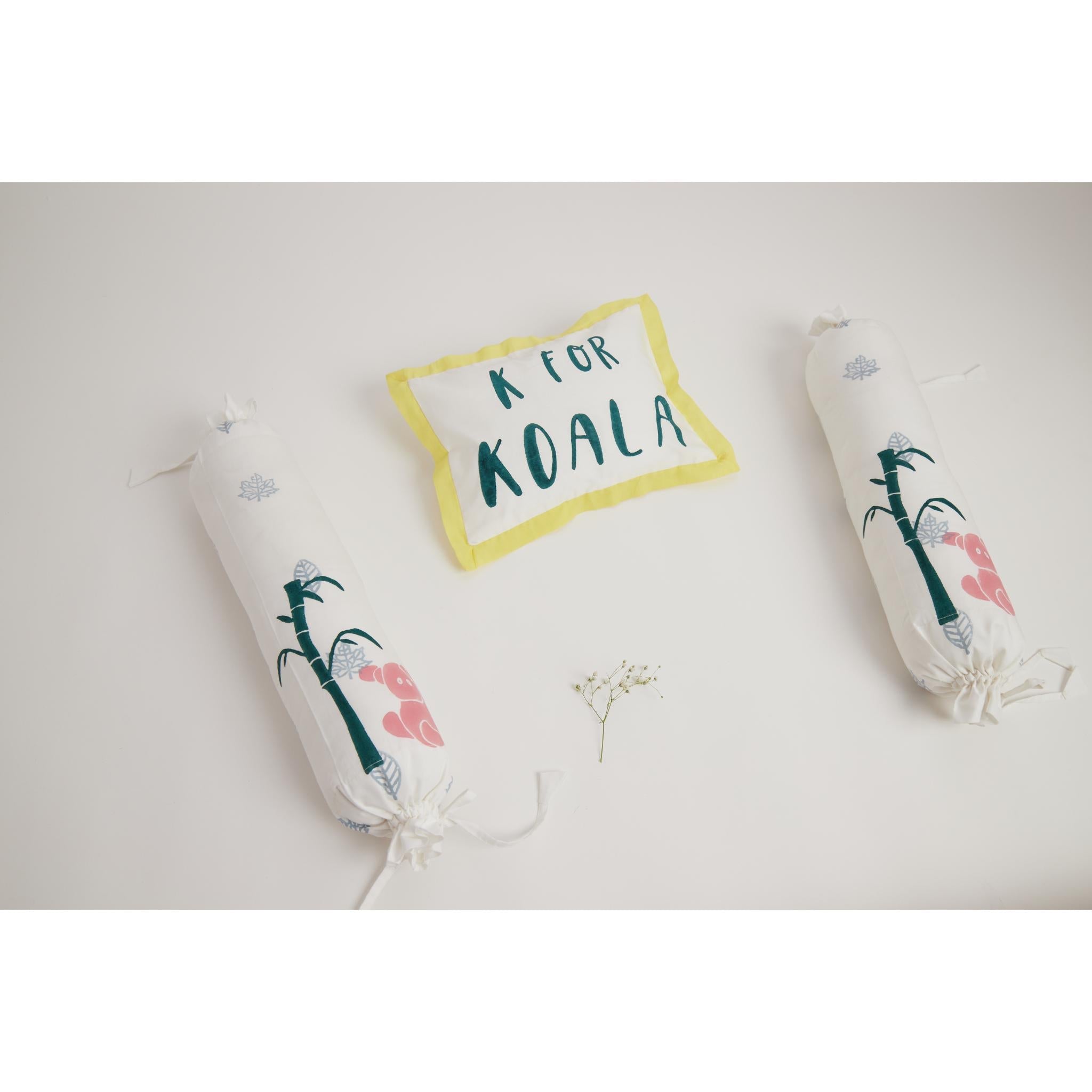 Masaya Pure Cotton Pillow & Bolster Set Koala - Yellow - MSY - CPB - 009F - Yellow