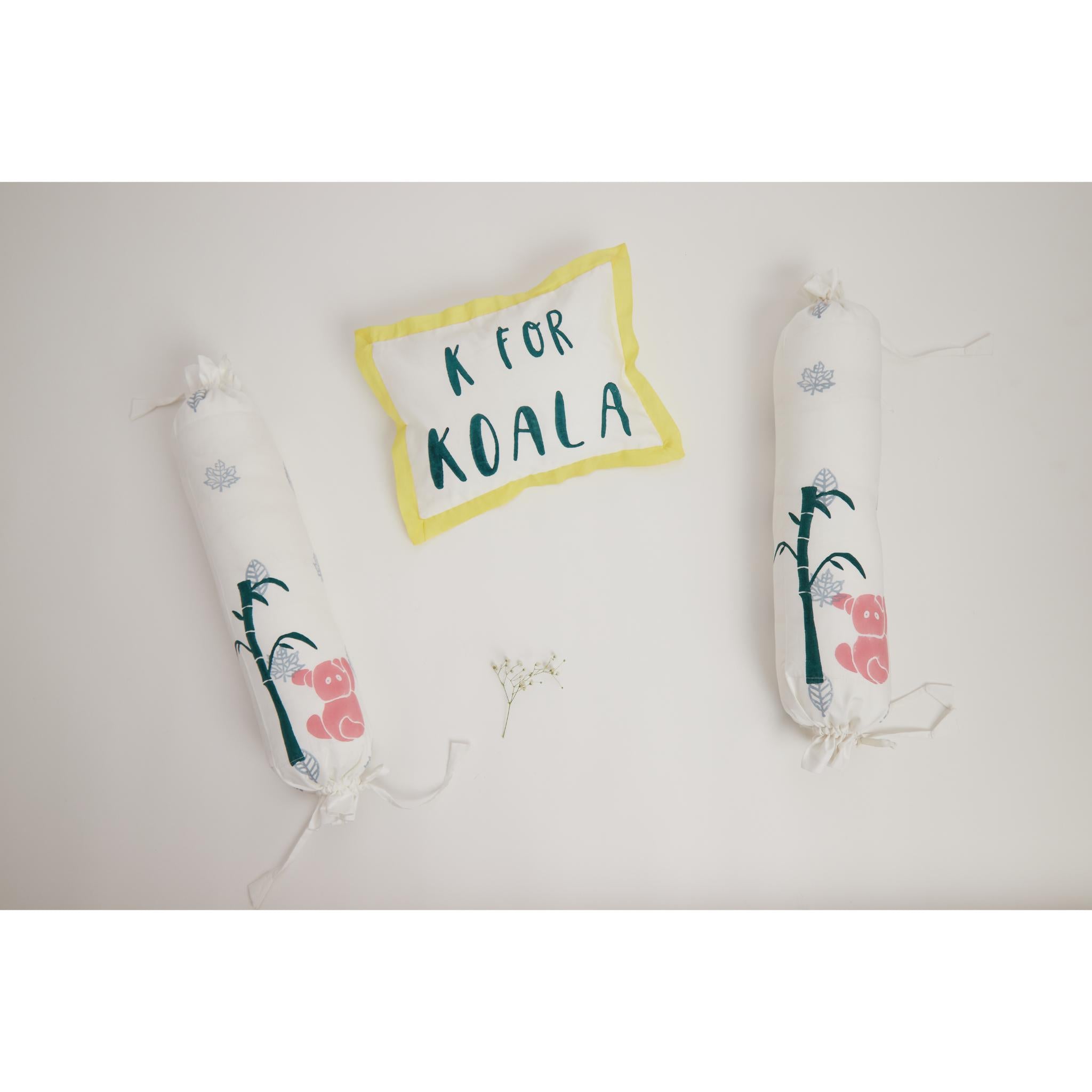 Masaya Pure Cotton Pillow & Bolster Set Koala - Yellow - MSY - CPB - 009F - Yellow
