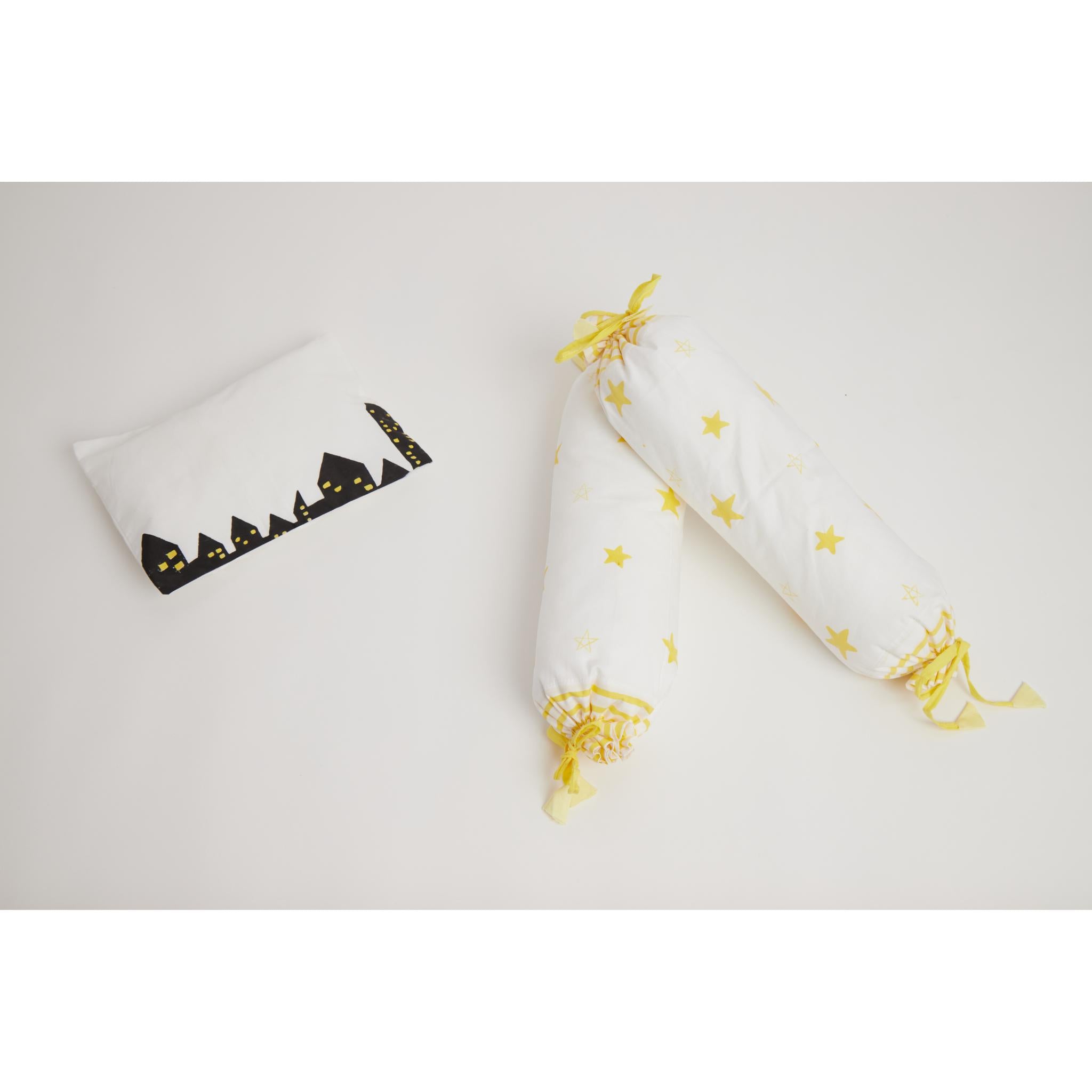 Masaya Pure Cotton Pillow & Bolster Set Superbaby - MSY - CPB - 009C - Black