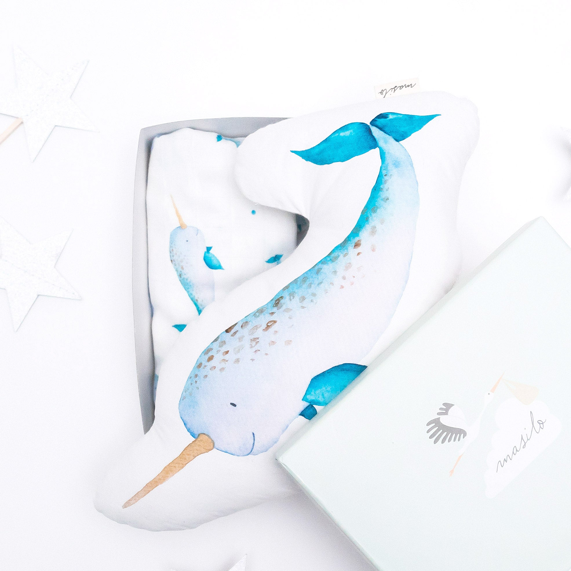 Masilo Cuddle & Bundle Box - Believe in Narwhals Gift Set