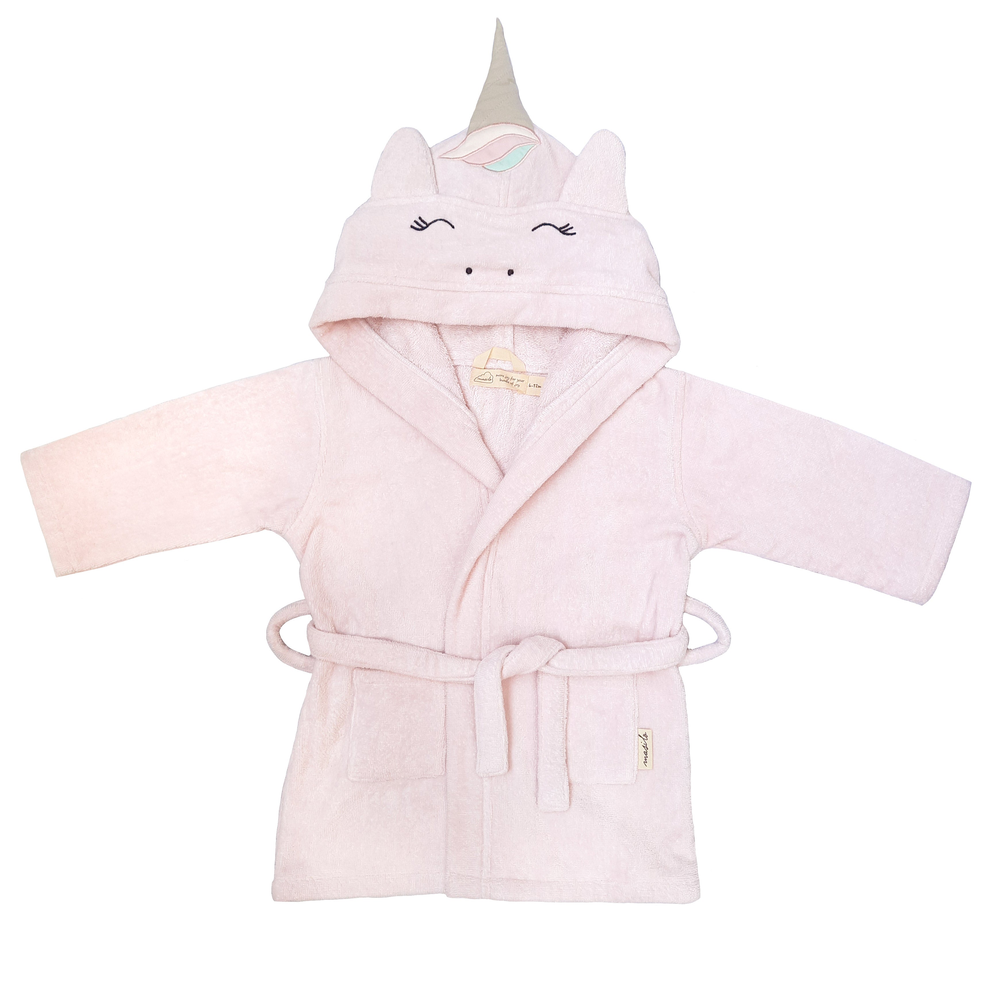 Masilo Hooded Baby Robe - MTHR 6 - 12m UNICORN PINK