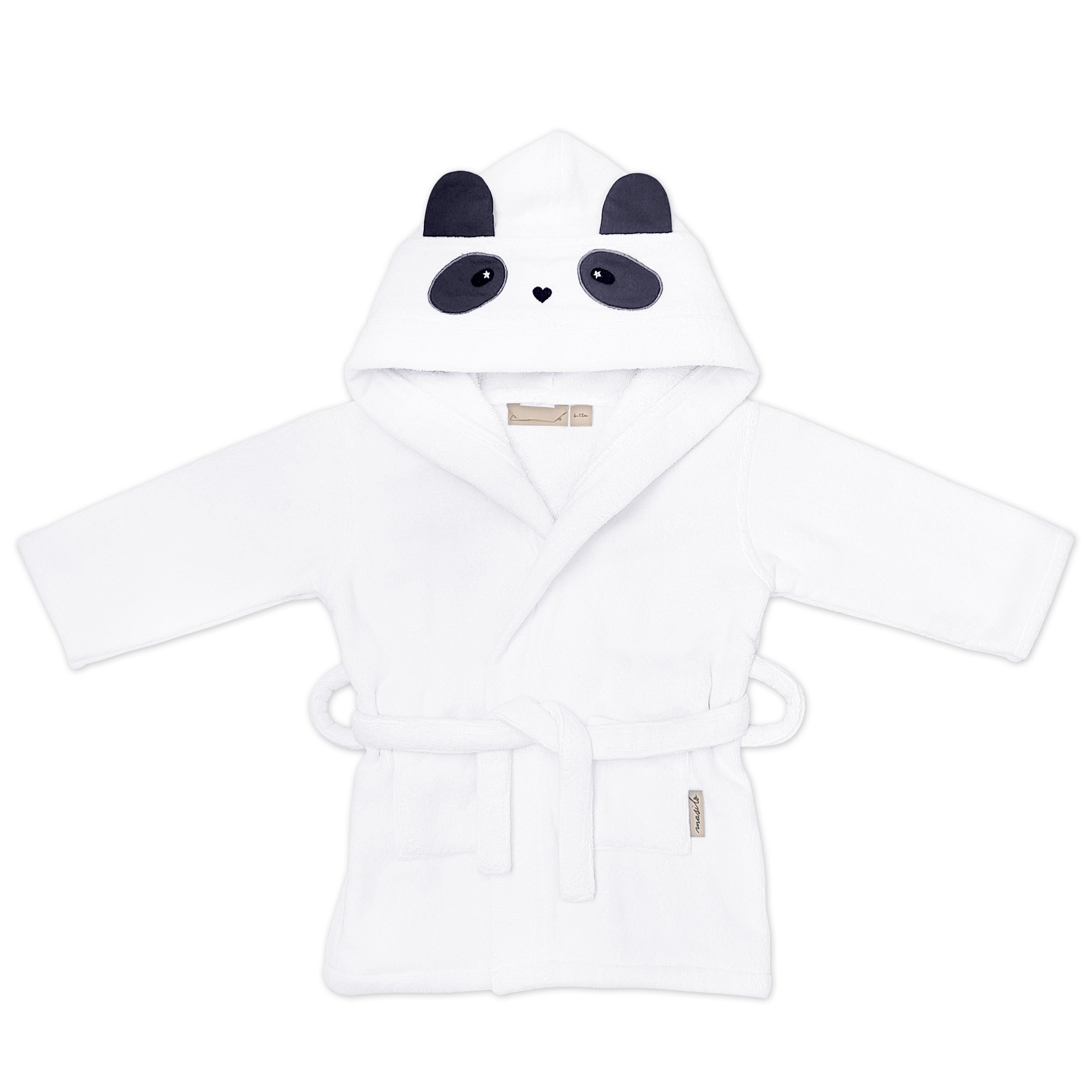 Masilo Hooded Baby Robe - MTHR 6 - 12m PANDA WHITE