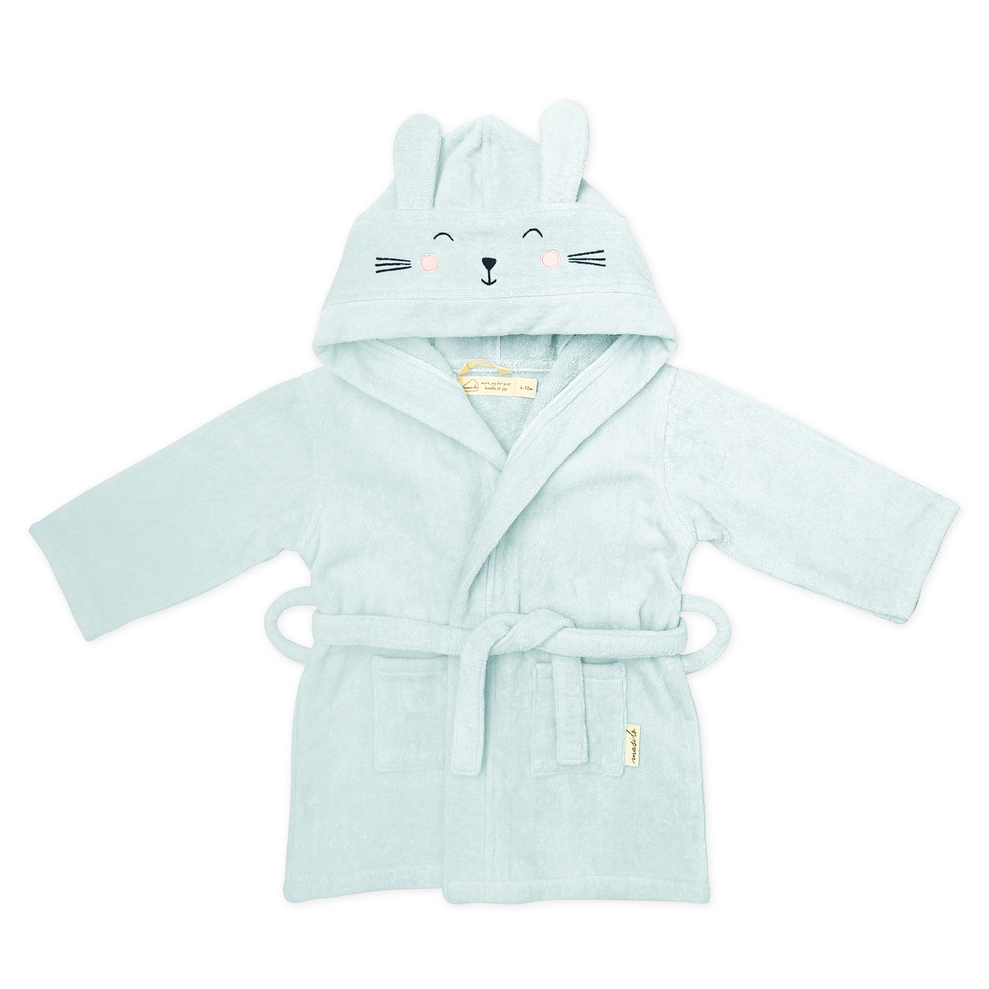 Masilo Hooded Baby Robe - MTHR 6 - 12m BUNNY MINT