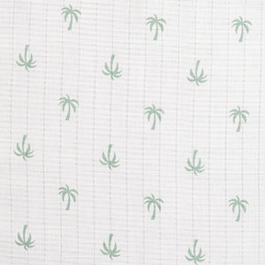 Masilo Organic Muslin Swaddles Set of 3- Green Palm | The Mom Store - Baby Swaddle Blankets