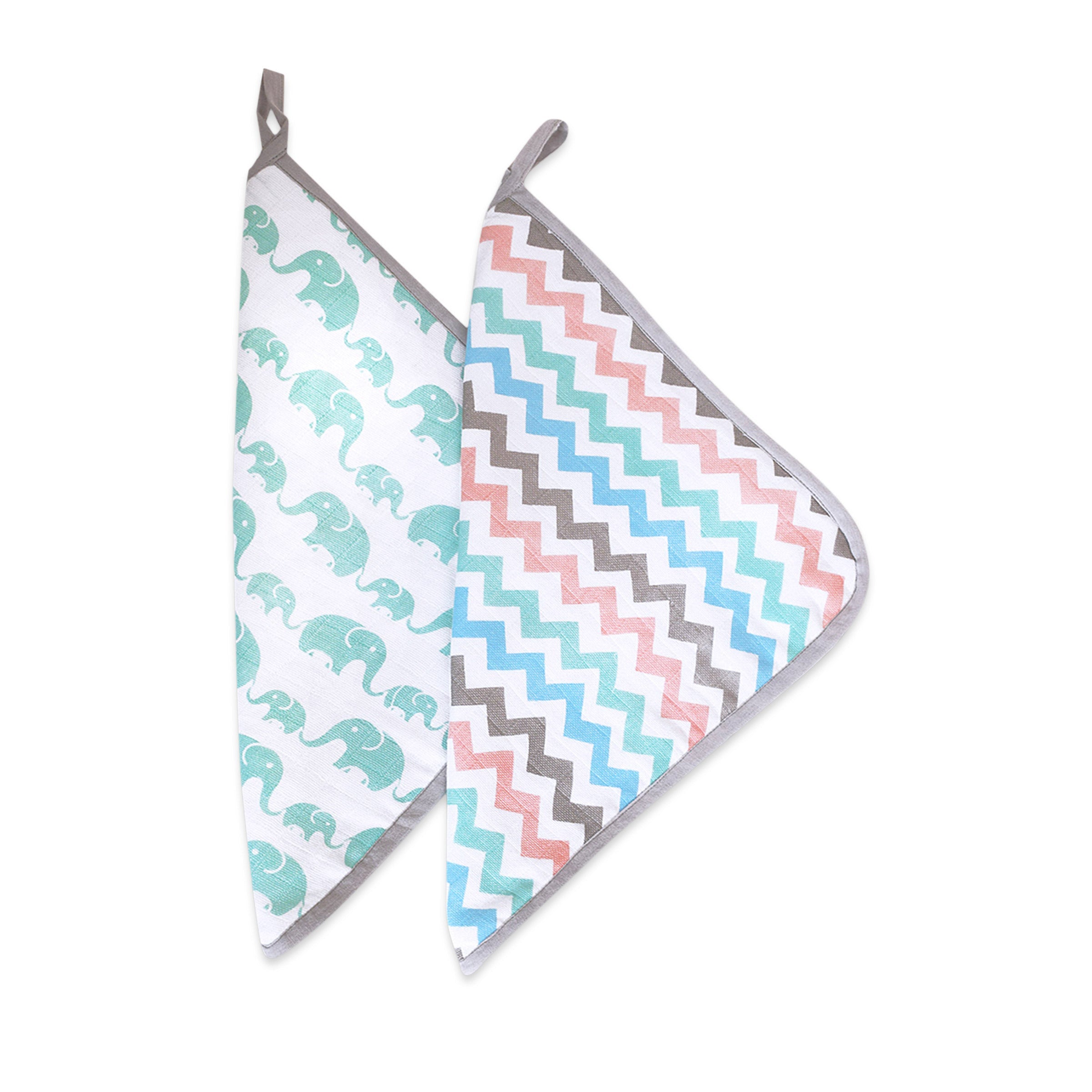 Masilo Organic Muslin Washcloths (Set of 2) - MBAWC M - 2PK ELEPHANT