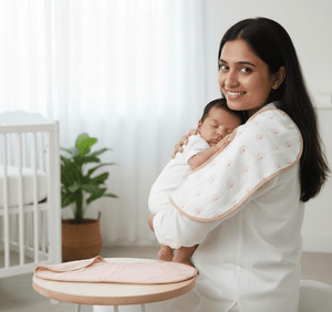 Masilo Swaddle & Burp Cloth Bib- Orange Rainbow|The Mom Store - Baby Feeding Gear