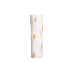 Masilo Swaddle & Burp Cloth Bib- Yellow Pineapple |The Mom Store - Baby Feeding Gear