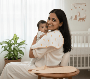 Masilo Swaddle & Burp Cloth Bib- Yellow Pineapple |The Mom Store - Baby Feeding Gear