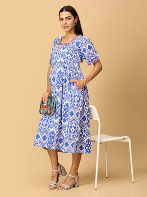 Masquerade Magic Embroidered Maternity and Nursing Dress - DRS - SD - MSQM - S