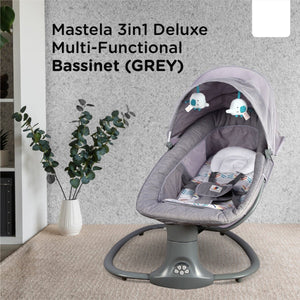 Mastela 3-in-1 Deluxe Multi-Functional Bassinet/Swing- Grey - 8104