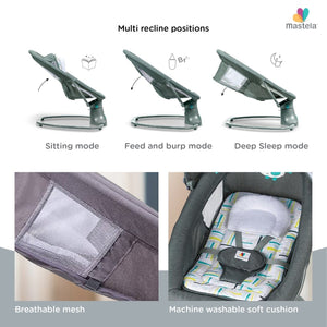 Mastela 3-in-1 Deluxe Multi-Functional Bassinet/Swing- Grey & Blue - 8105