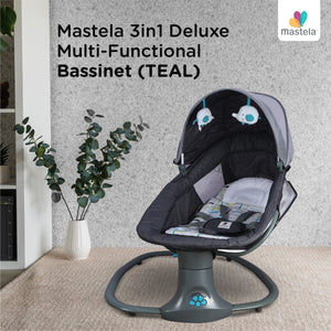 Mastela 3-in-1 Deluxe Multi-Functional Bassinet/Swing- Grey & Blue - 8105