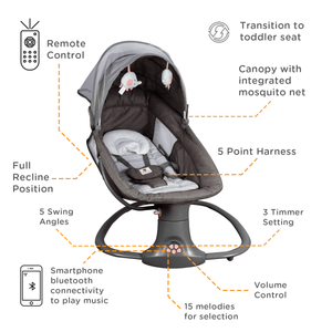Mastela 3-in-1 Deluxe Multi-Functional Bassinet/Swing- Grey & Pink - 8106