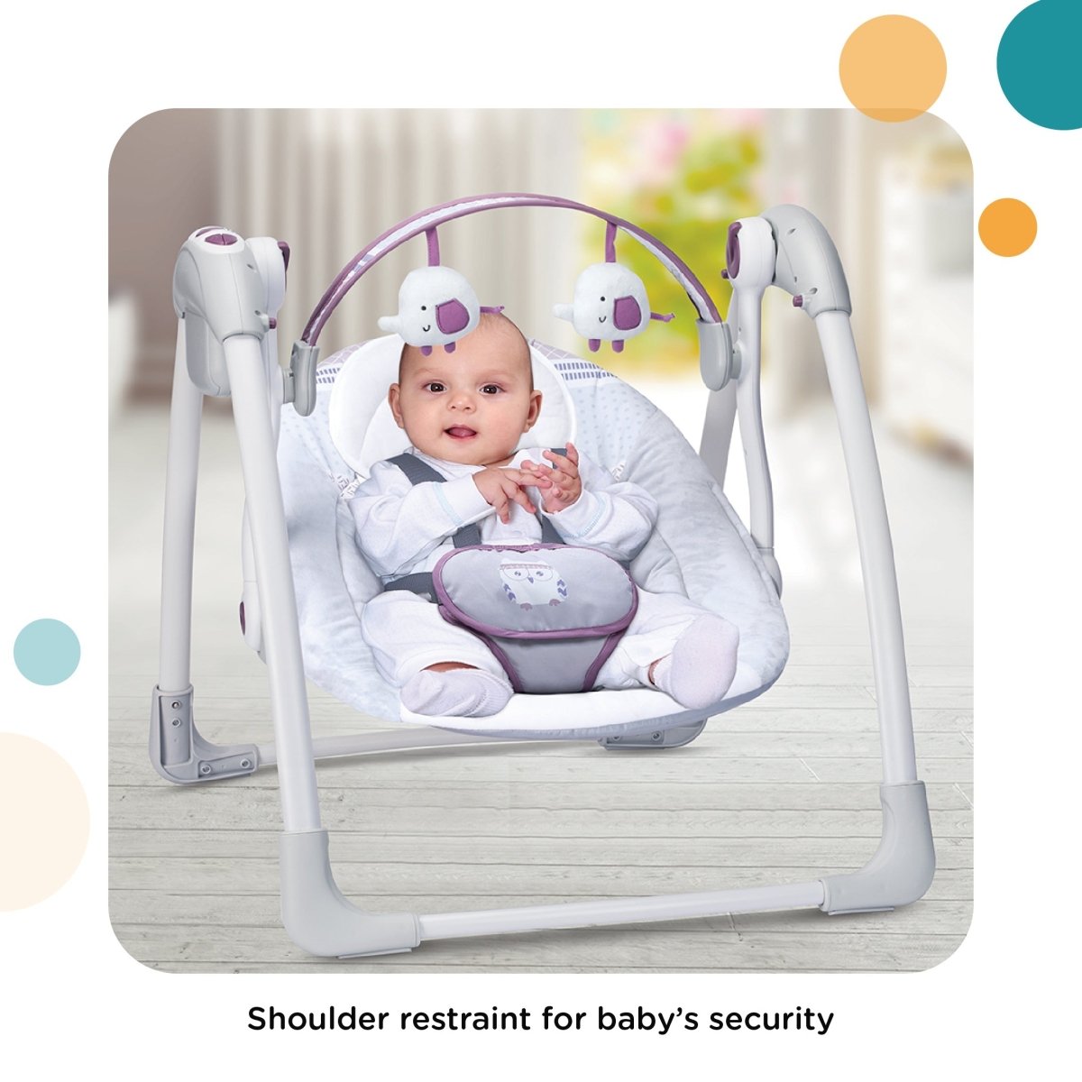 Mastela Deluxe Portable Baby Swing Toddler Swing- Multicolor - 6505