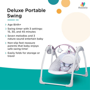 Mastela Deluxe Portable Baby Swing Toddler Swing- Multicolor - 6505