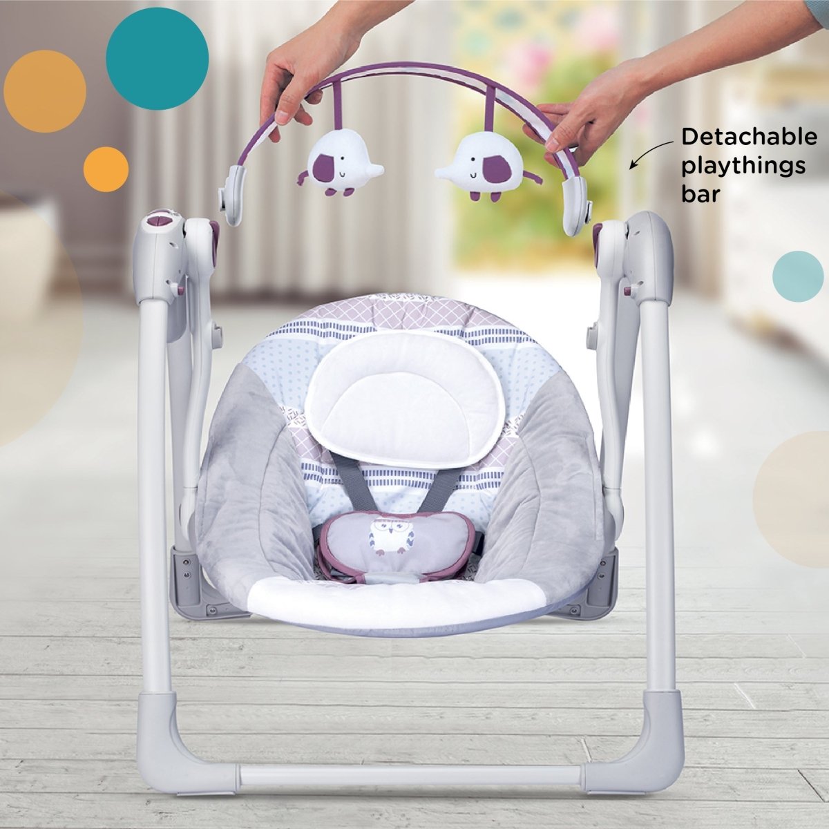 Mastela Deluxe Portable Baby Swing Toddler Swing- Multicolor - 6505