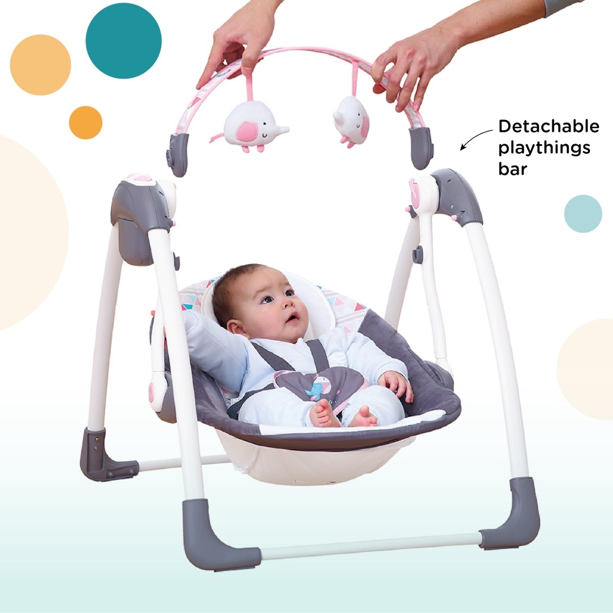 Mastela Deluxe Portable Baby Swing Toddler Swing- Pink - 6504