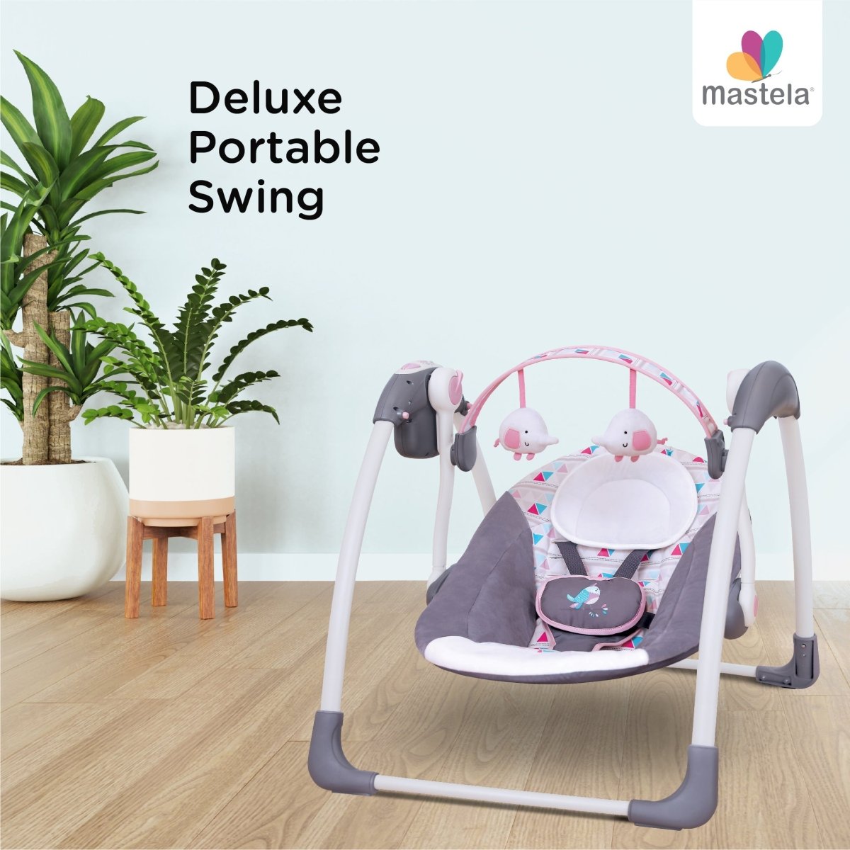 Mastela Deluxe Portable Baby Swing Toddler Swing- Pink - 6504