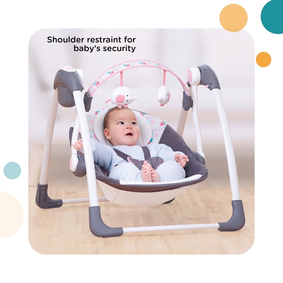 Mastela Deluxe Portable Baby Swing Toddler Swing- Pink - 6504