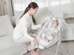 Mastela Orbelle Multi-Role Cradle Green 0-6M | The Mom Store - Light Grey Cradle