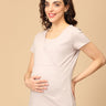 Maternity and Nursing Top - Oatmeal Melange - MAT - NIA - OTML - S