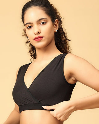 Maternity Nursing Sleep Bra - Black - MSPBR-BLK-S