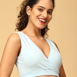 Maternity Nursing Sleep Bra - Sky Blue - MSB-BLU-S