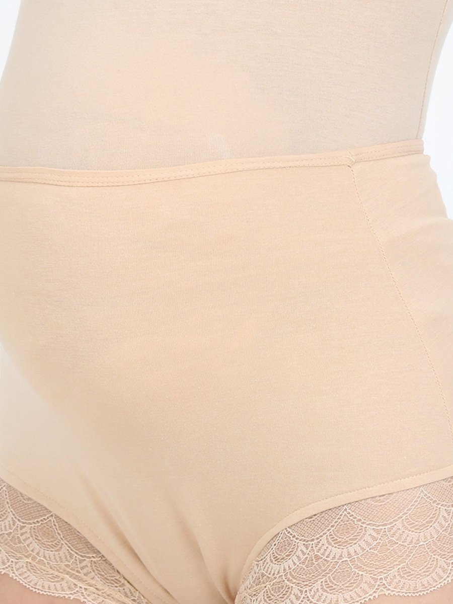 Maternity Over belly High Waist Lace Panty-Beige - MHWPNT-BGELC-S