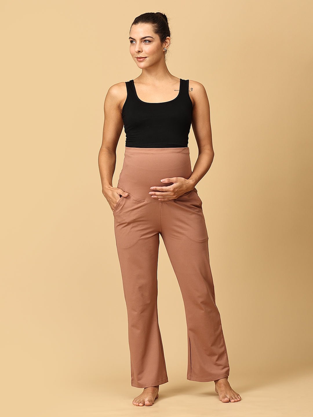 Mauve Dynamic Maternity Yoga Trackpants - PYJ - AN - MDYN - S