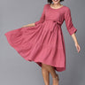 Mauve It Maternity And Nursing Tier Midi Dress - DRS-SD-RPM-S