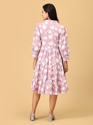 Mauve - lous Maternity and Nursing Dress - DRS - SK - MAVLS - S