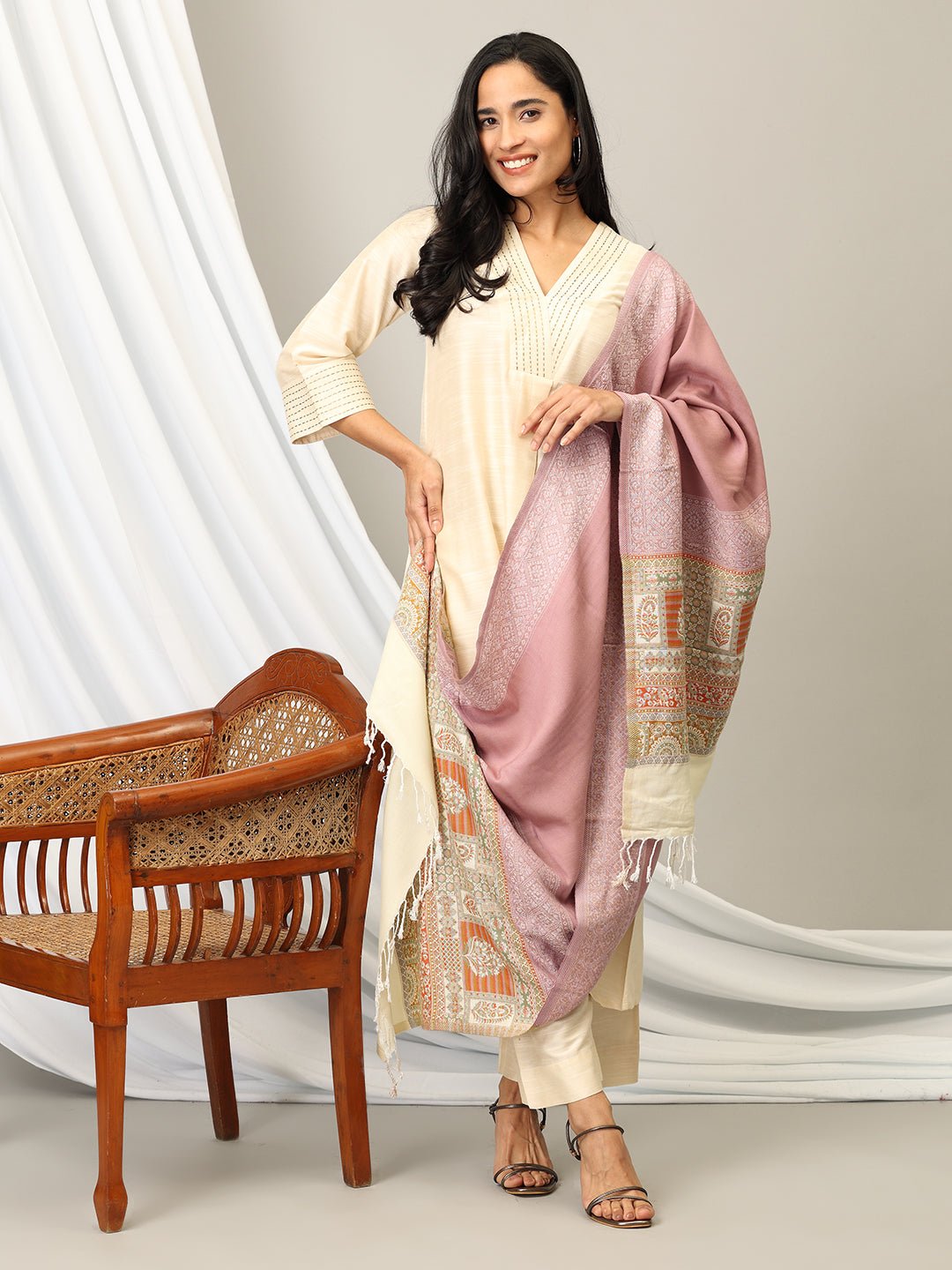 Mauve Magic Acrylic Woolen Stole - WNTSTL - MAVMG