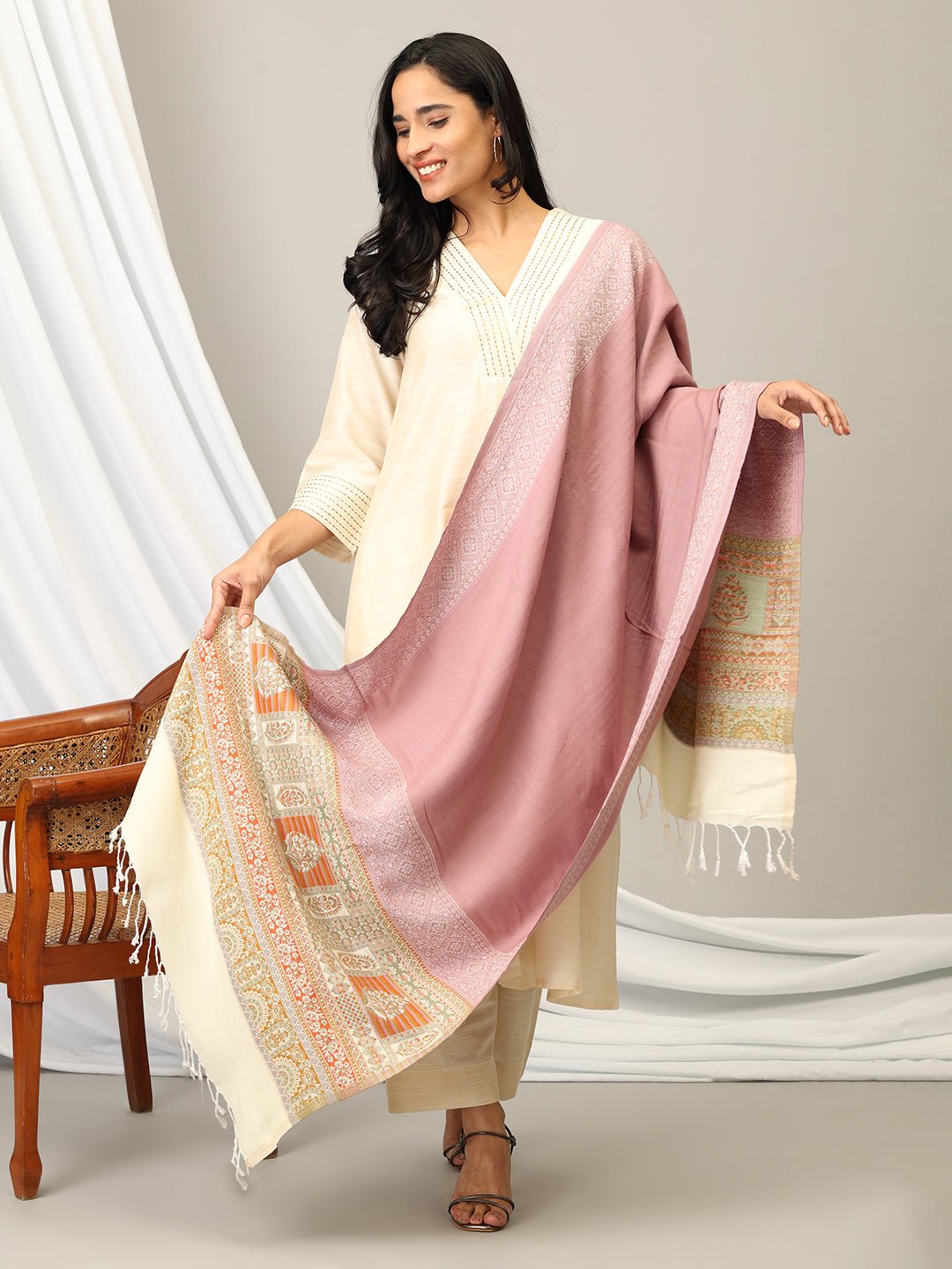 Mauve Magic Acrylic Woolen Stole - WNTSTL - MAVMG