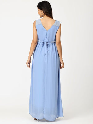 Maya Blue with Sequins Maternity Gown - DRS-MABSQ-S