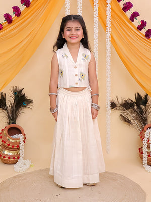 Mayur Dhaga Girls Embroidered Lehenga Set - KES - BK - MYRDG - 0 - 6