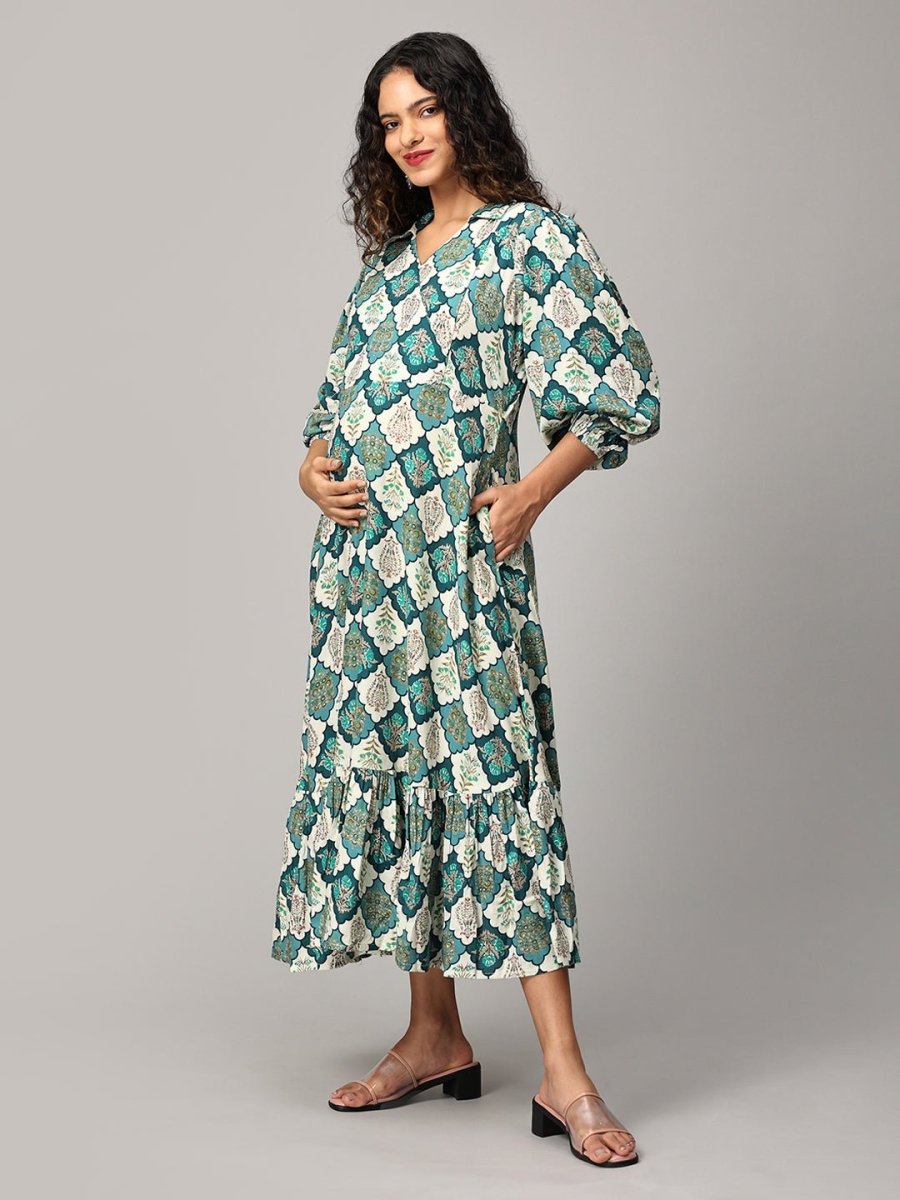 Meadow Mosaic Maternity and Nursing Dress - MEW-SK-MDMS-S