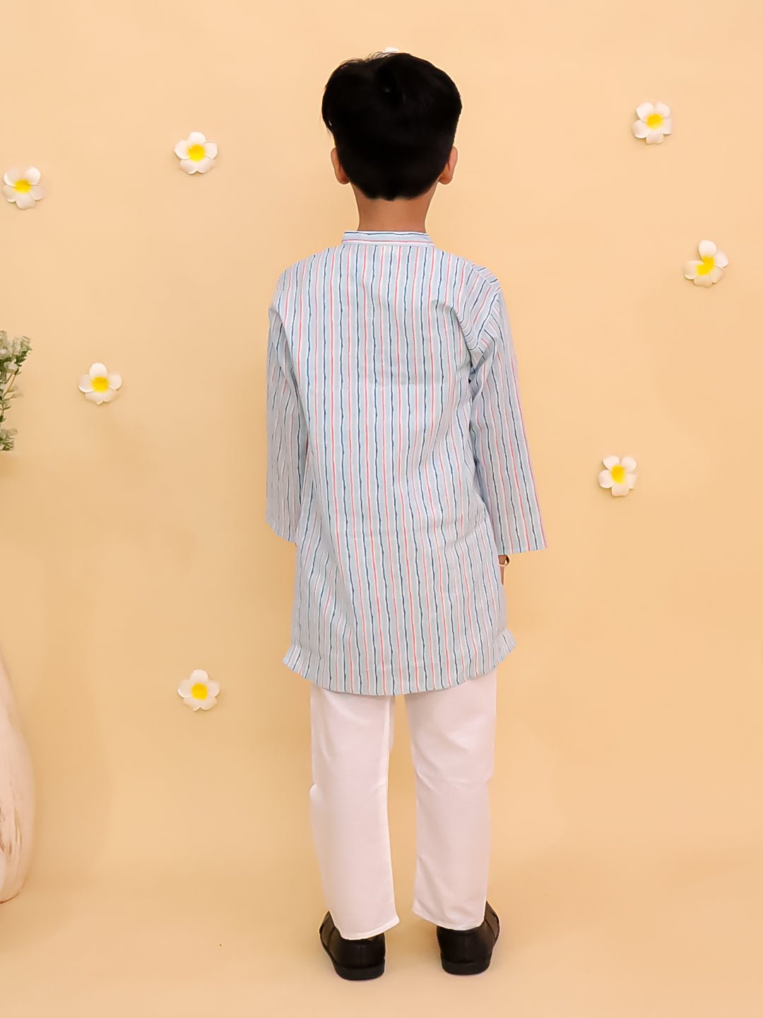 Megh Malhaar Boys Floral Print Jacket And Kurta Pajama Set - KES - SC - MGMBY - 0 - 6