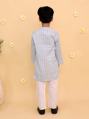 Megh Malhaar Girls Anarkali Kurta Set & Boys Jacket And Kurta Pajama Set- Ethnic Combo - Twinning Combo