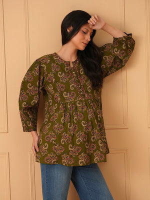 Mehendi Ease Embroidered Maternity and Nursing Top - S Maternity and Nursing Tops