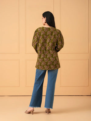 Mehendi Ease Embroidered Maternity and Nursing Top - S Maternity and Nursing Tops