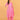 Angled front pose of pink maternity kurta set with flowing dupatta and bump-friendly silhouette.